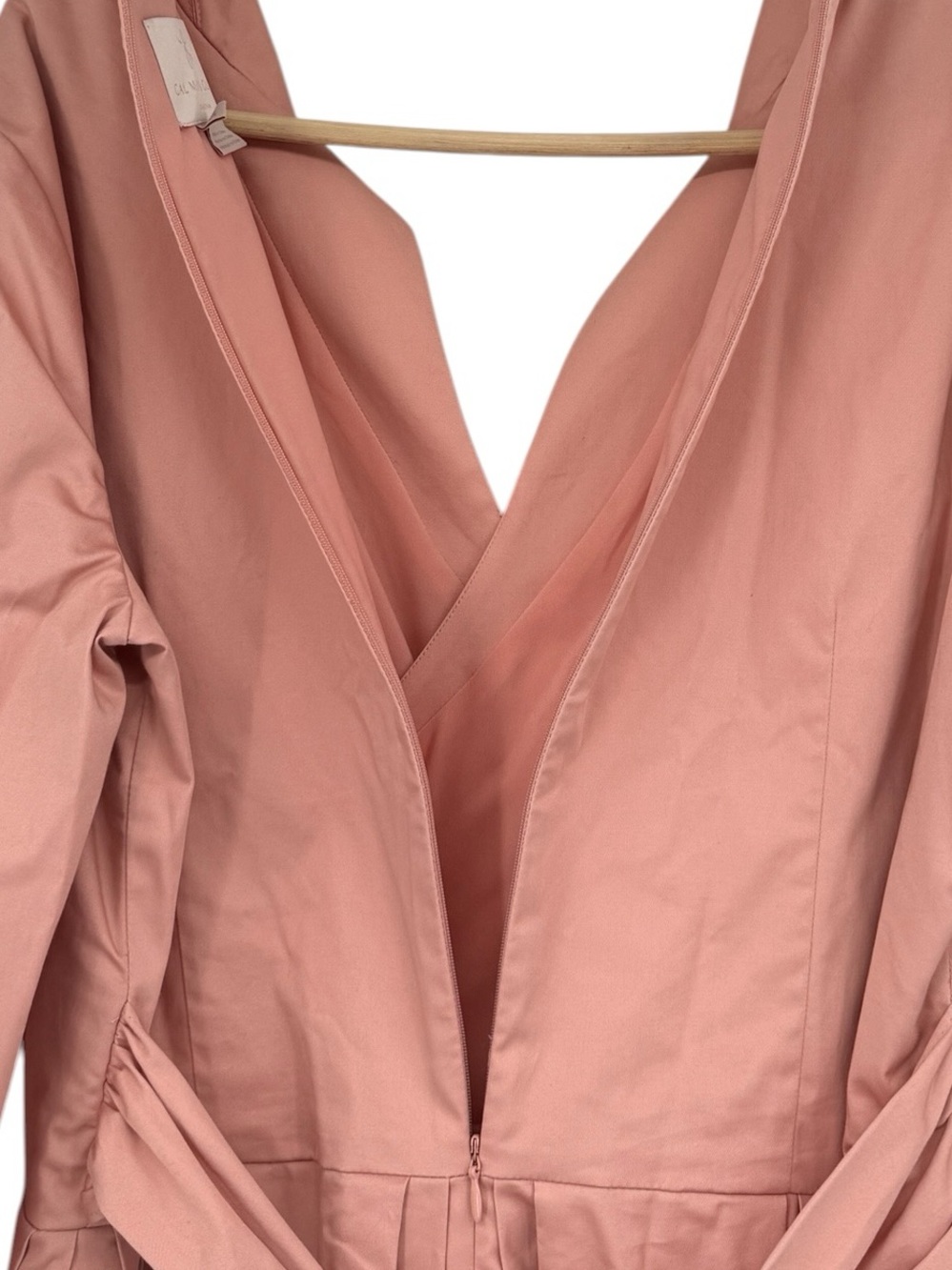 Gal Meets Glam Elisabetta Rose Pink  Surplice Wrap Top Pleated Skirt Dress -14 - Picture 11 of 14